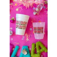 Holiday Spirits Styrofoam Cups, Foam Christmas Decor, Party, Party Cup, To-Go Set Of 12 | Etsy (US)