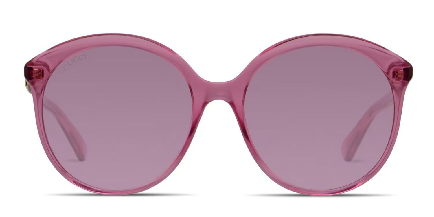 Gucci GG0257S Clear Pink Prescription Sunglasses | GlassesUSA