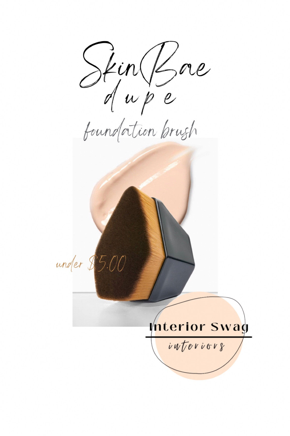 Skinbae foundation brush dupe under $5 
Shein, amazon 
Kabuki brush 

#LTKbeauty #LTKFind #LTKsalealert