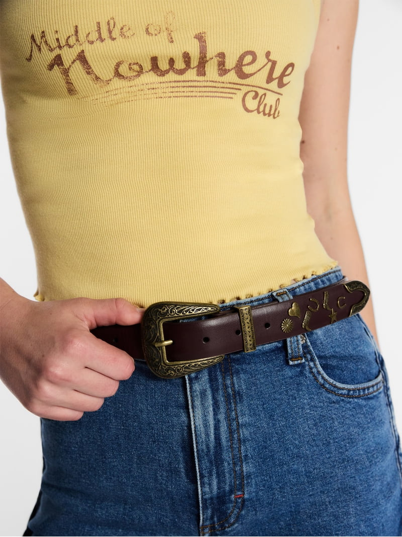 Kacey Lee Women's Leather Belt with Charms | Walmart (US)