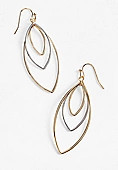 Mixed Metal Triple Teardrop Earrings | Maurices