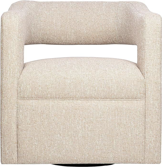 Jofran Lexy Modern Sculpted Curved Upholstered Swivel Accent Chair, Natural | Amazon (US)