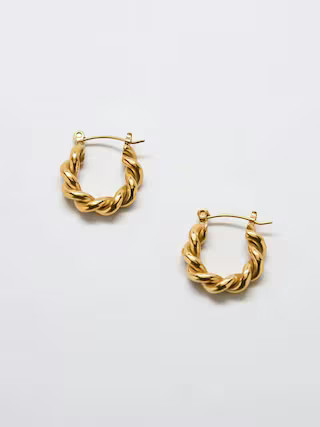 Gold Oval Twist Hoop Earrings | Gap (US)