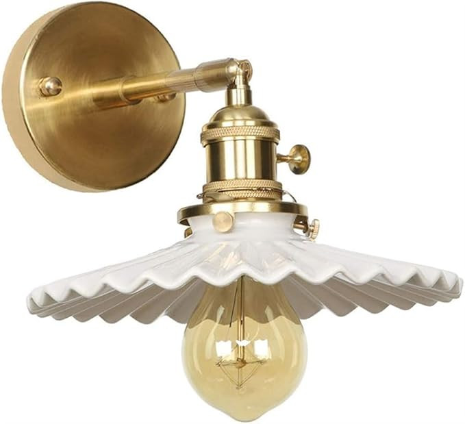 KISAD Wall Lighting Fixtures Japanese Style Ceramic Wall Sconces Ceramic Shade Brass Wall Light R... | Amazon (US)