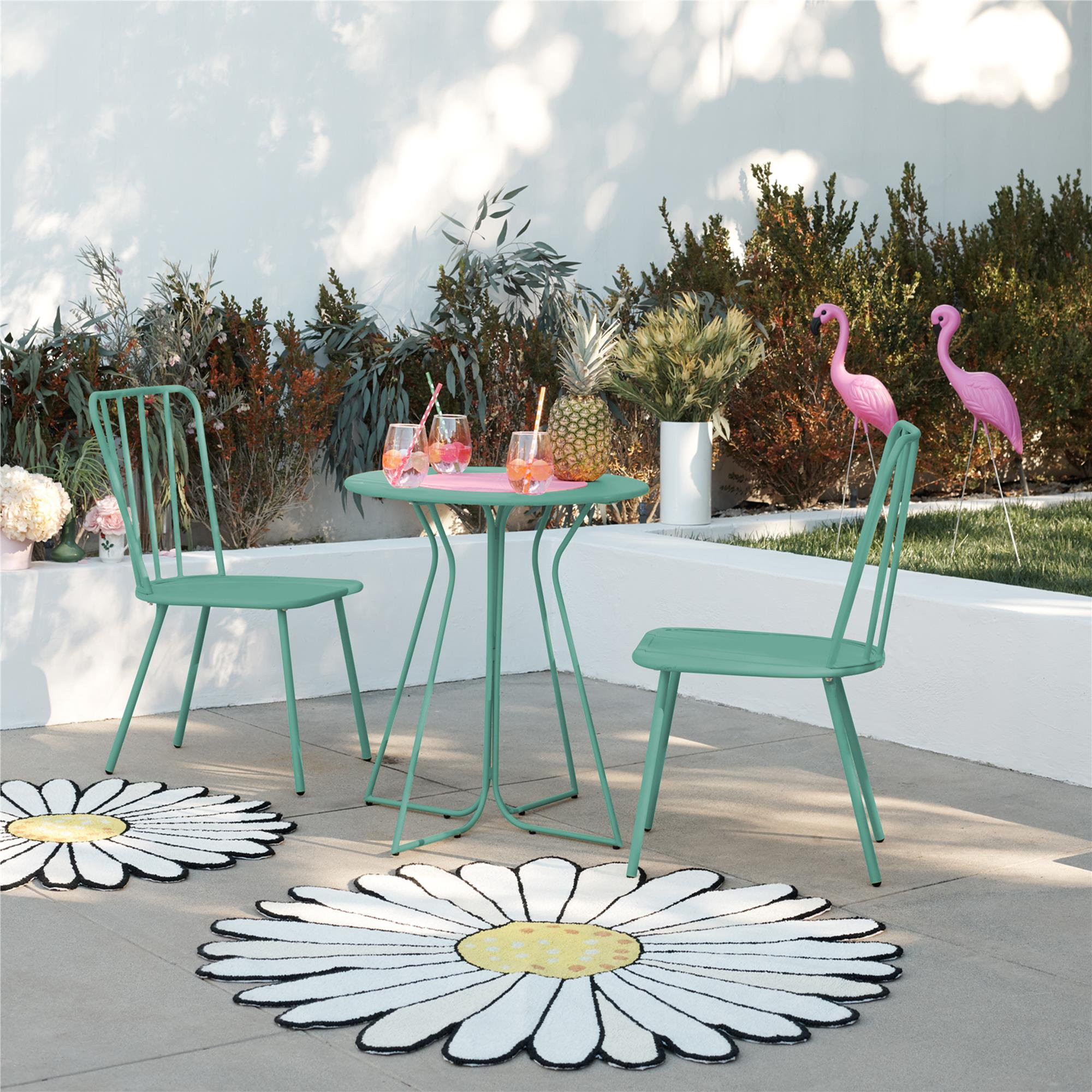 Novogratz Poolside Gossip Collection, Heidi Outdoor Bistro Set, 3 Piece, Turquoise | Walmart (US)
