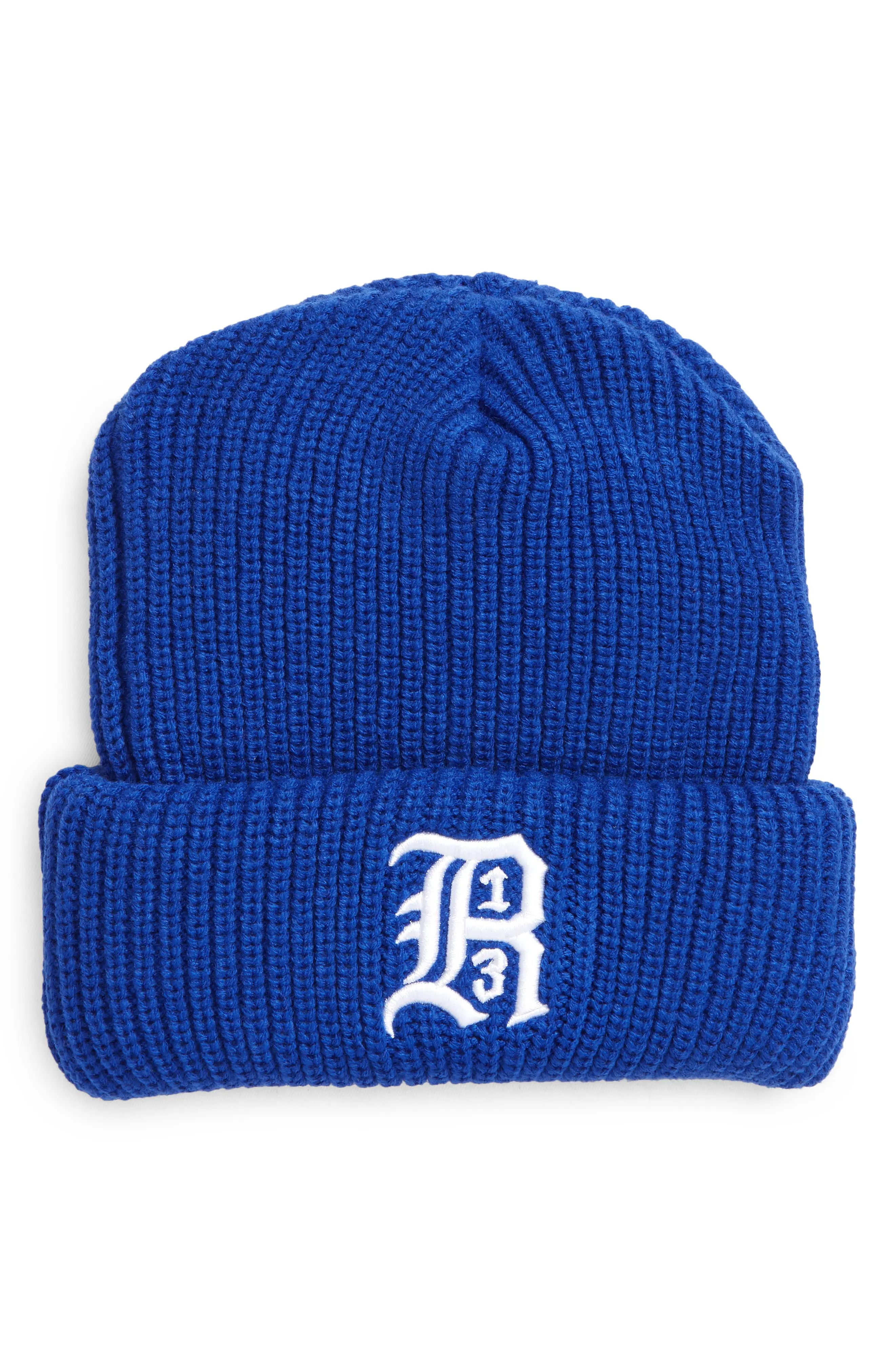 R13 Skully Embroidered Logo Beanie in Blue at Nordstrom | Nordstrom