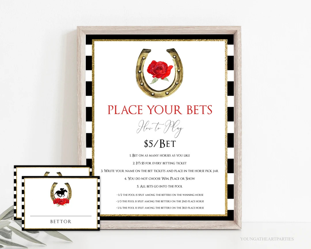 Red Roses Derby Race Betting Sign with Bet Slips Template, Kentucky Derby Betting Pool, Editable ... | Etsy (US)