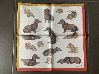 Hermès square scarf entitled Les bassets / Gavroche 45 cm red / Poret / NEW | eBay US