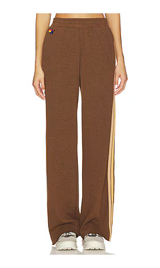 Aviator Nation 5 Stripe Wide Leg Pocket Sweatpant in Chocolate & Espresso from Revolve.com | Revolve Clothing (Global)