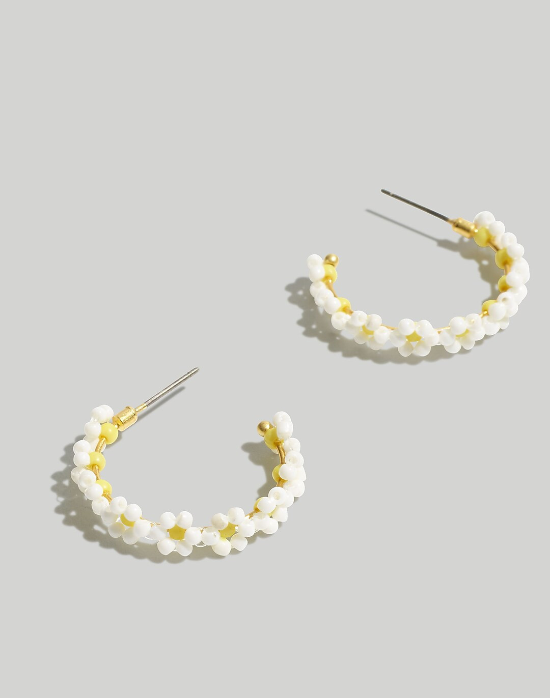 Seed Bead Daisy Hoop Earrings | Madewell