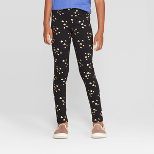 Girls' Gold Foil Heart Leggings - Cat & Jack™ Black | Target