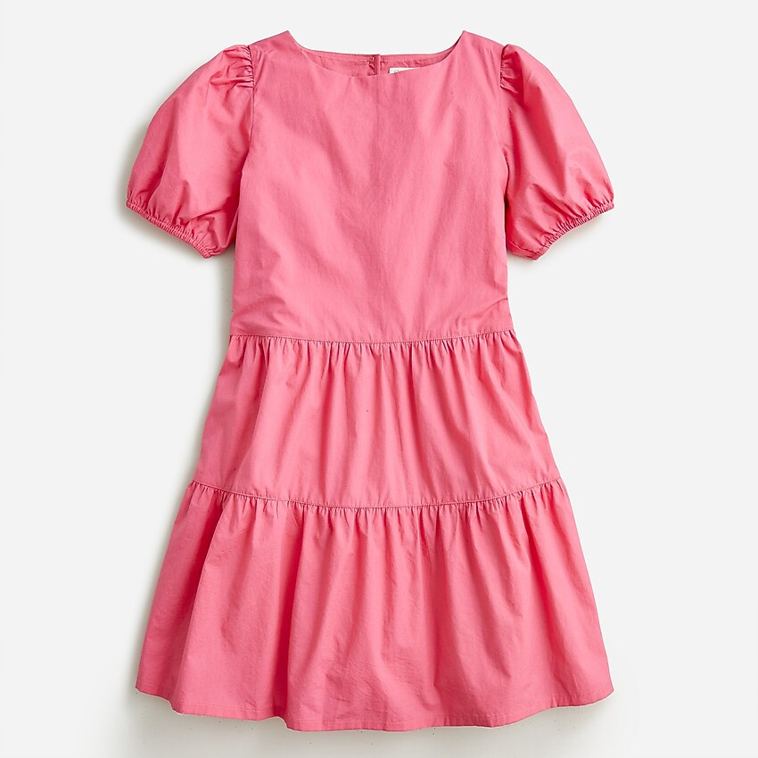 Girls' tiered cotton poplin dress | J. Crew US