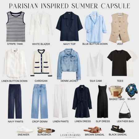 Summer Capsule Part 1 of 2 
Parisian Inspired 
Capsule Wardrobe 
Summer Outfits 

#LTKOver40 #LTKSeasonal #LTKStyleTip