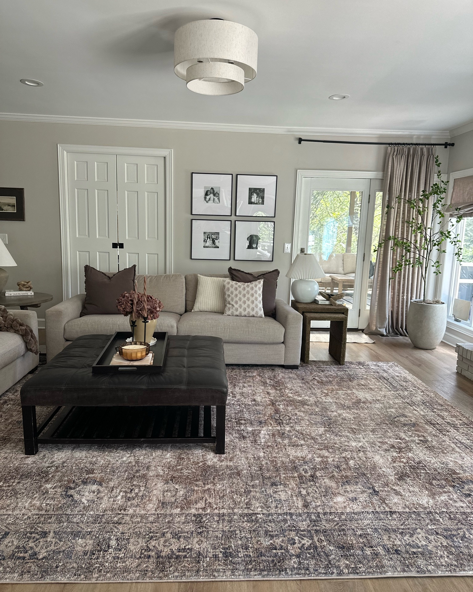 Shop our beautiful, soft living room rug by Amber Lewis x Loloi🤎 This rug’s cloud pile construction makes it feel like velvet! It’s called Sunset Ink and the colors are deep and warm✨ I also linked other items in this space- drum light, nesting tables, lamps and more! loloi #wayfair

#LTKHome