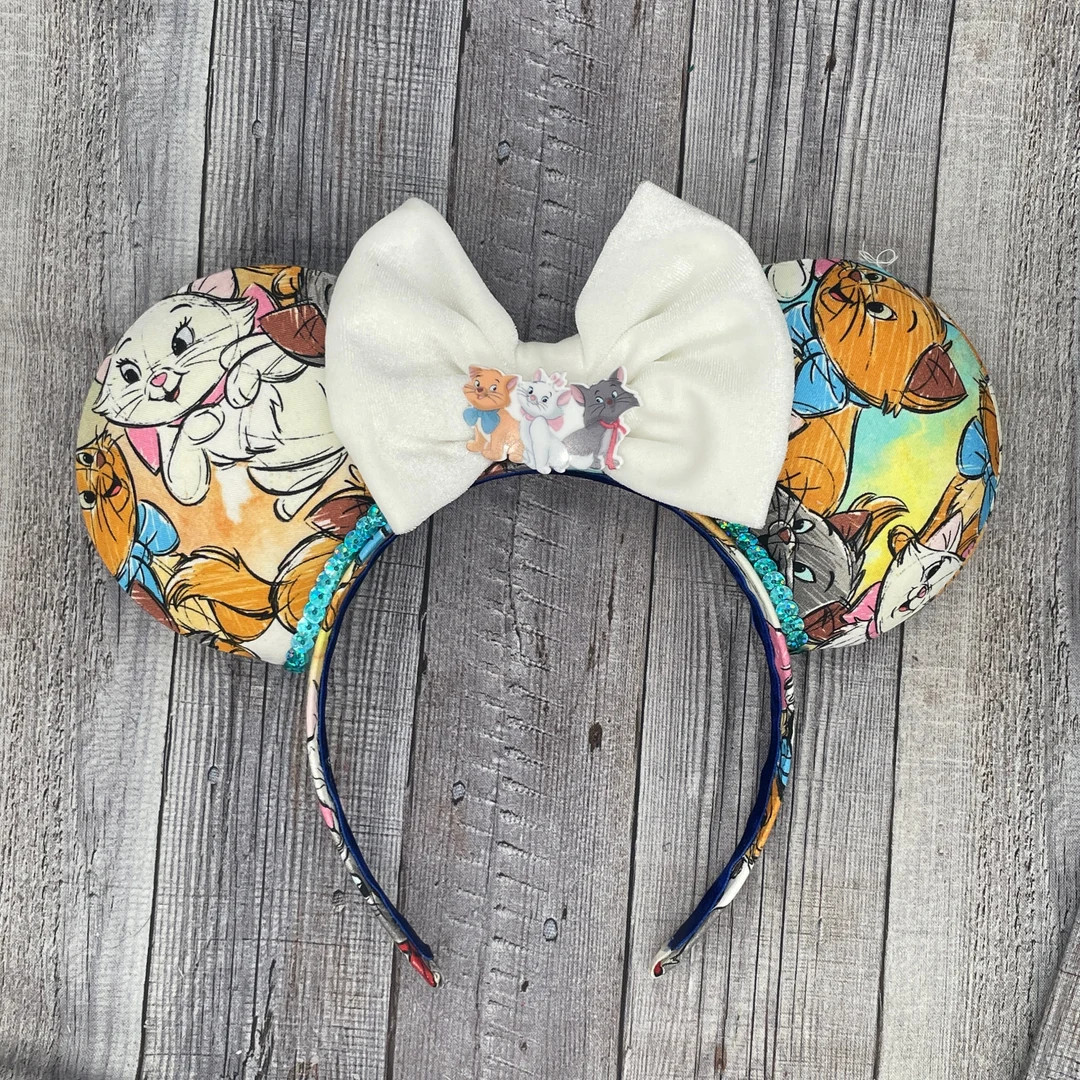 Aristocats Kitten Mouse Ears Minnie Mouse, Mouse, Marie, Duchess, Omalley, Berlioz, Toulouse, Cat... | Etsy (US)