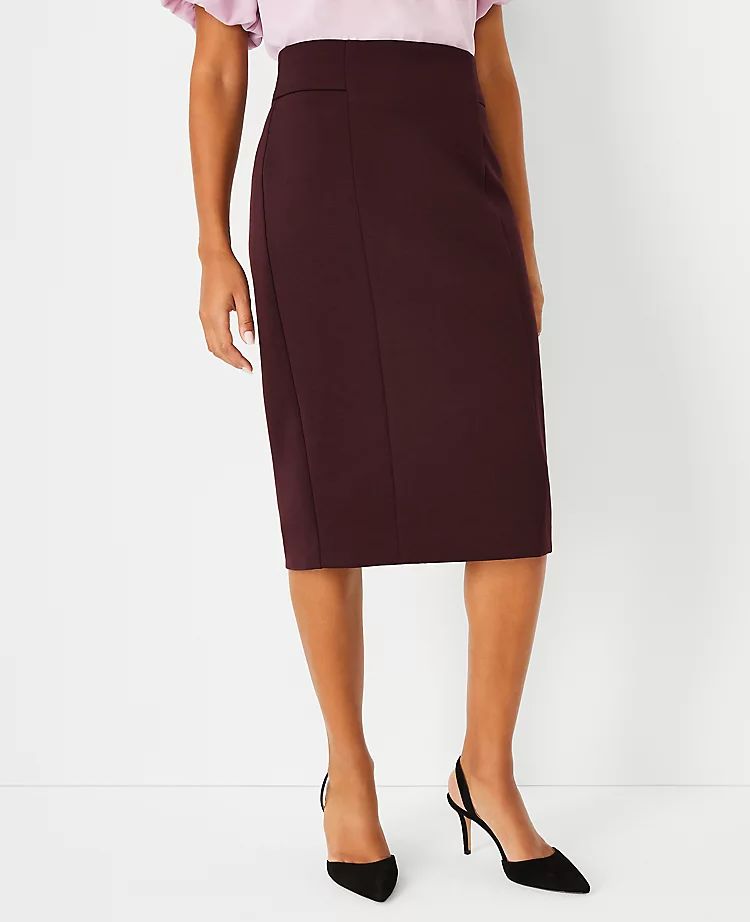 The High Waist Seamed Pencil Skirt in Double Knit | Ann Taylor (US)