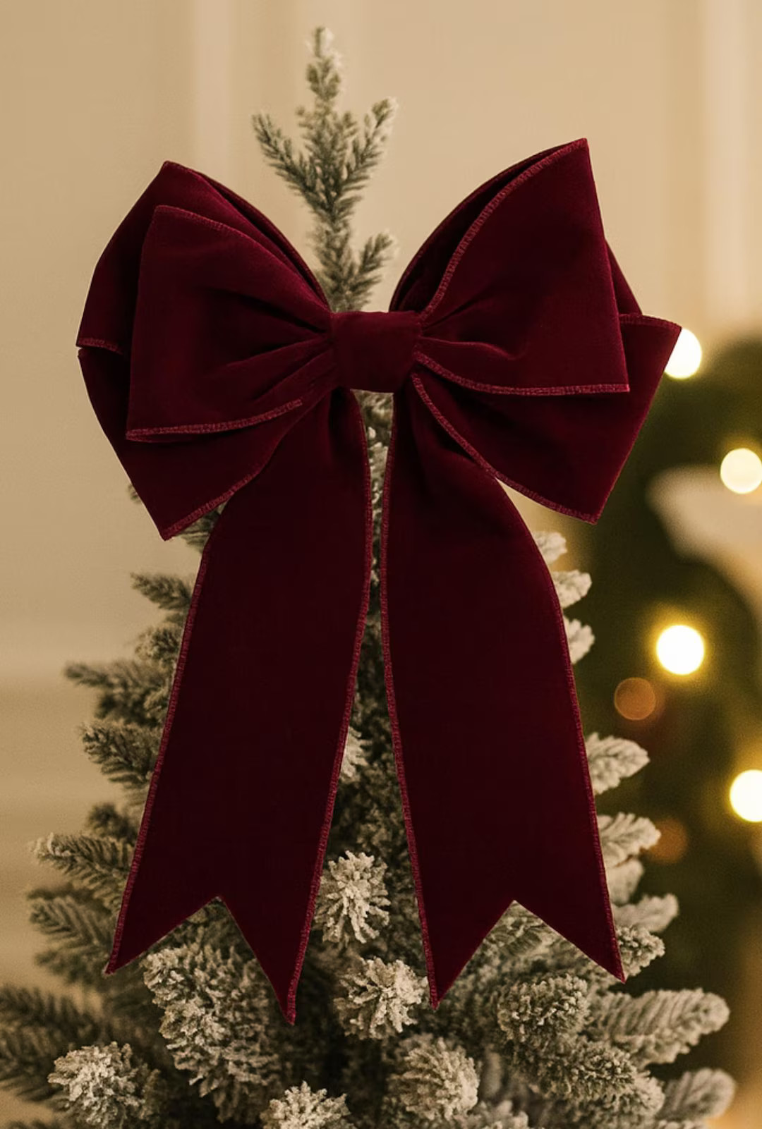 Large 11" Velvet Wired Edge Tree Top Bow Burgundy/red or Black - Etsy | Etsy (US)