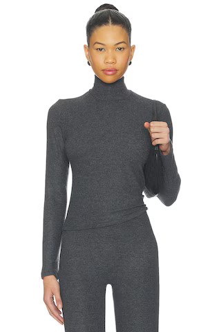 LESET Lauren Long Sleeve Turtleneck in Charcoal from Revolve.com | Revolve Clothing (Global)