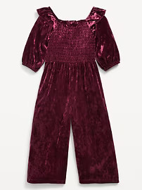Smocked Velvet Jumpsuit for Toddler Girls | Old Navy (US)