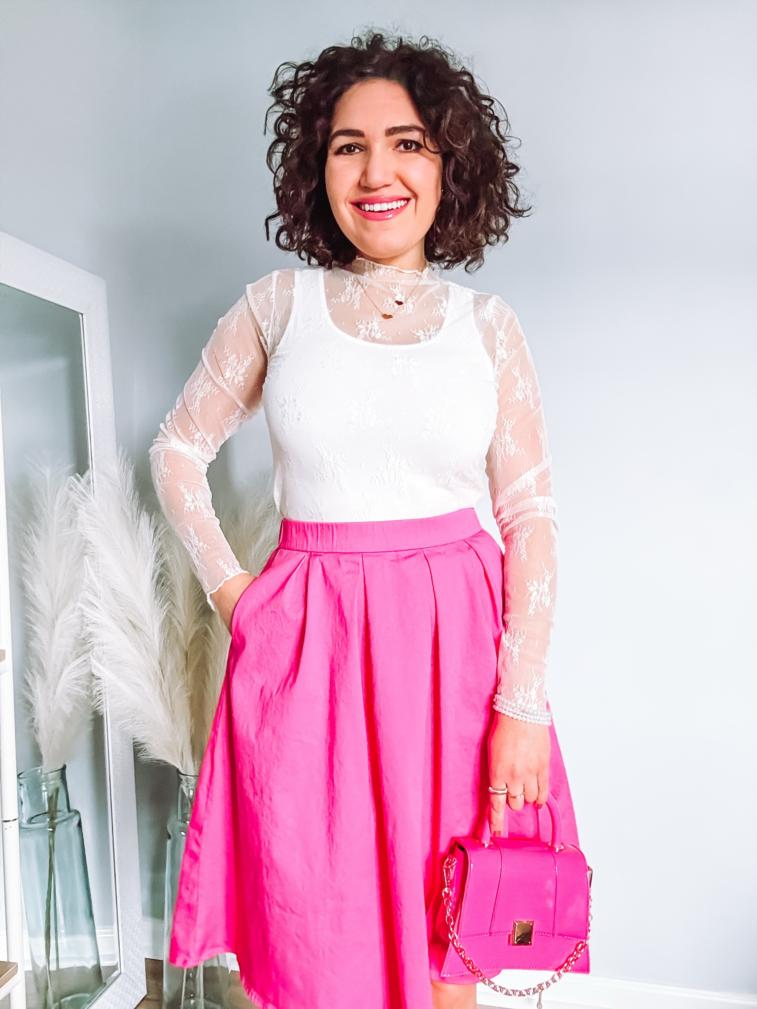 Valentines day outfit, pink skirt, lace top, glantines day outfit, heart necklace 

#LTKStyleTip #LTKFindsUnder50