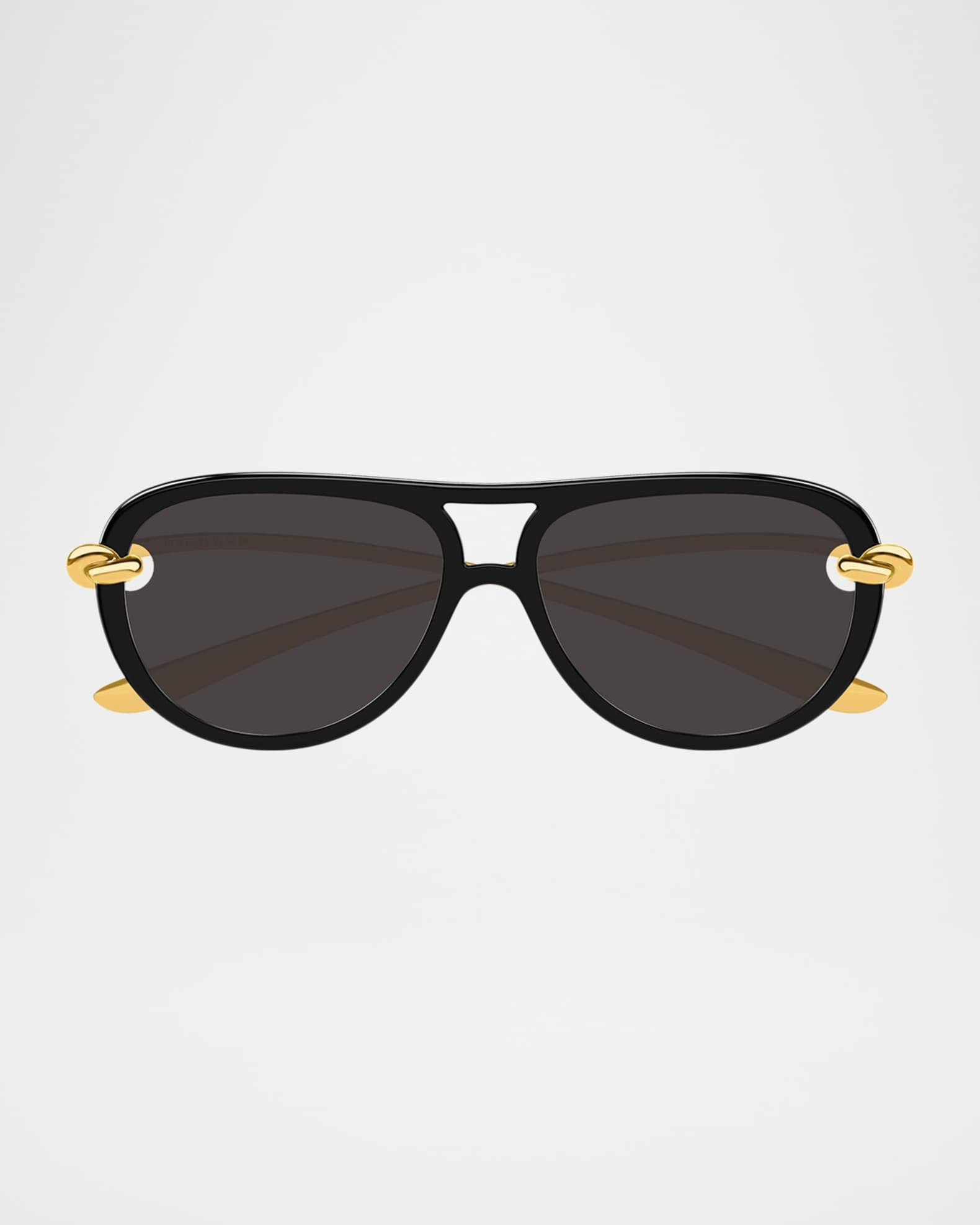 Bottega Veneta Knot 55mm Acetate & Metal Aviator Sunglasses | Neiman Marcus