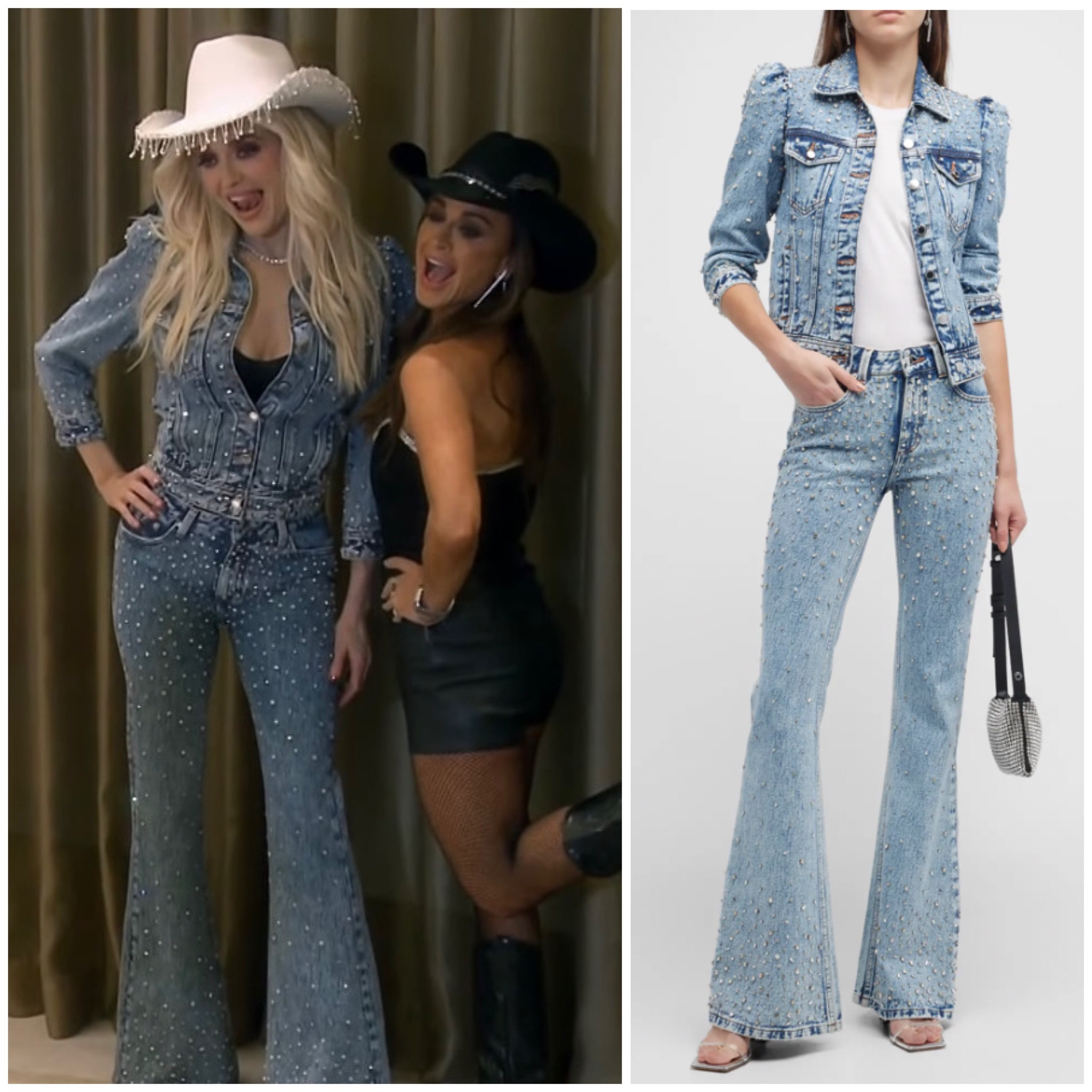 Erika Girardi’s Crystal Embellished Jeans and Jacket in Las Vegas