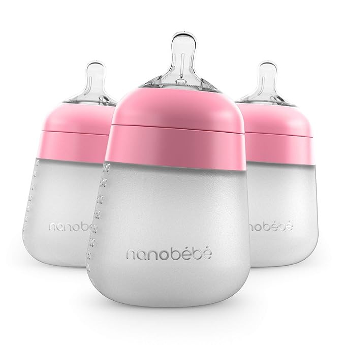 Nanobébé Flexy Silicone Baby Bottle, Anti-Colic, Natural Feel, Non-Collapsing Nipple, Non-Tip S... | Amazon (US)