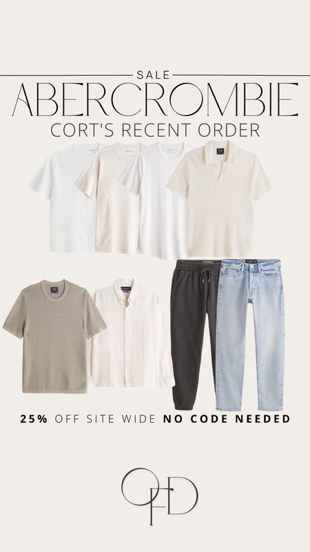 ABERCROMBIE SALE - 25% off site-wide, no code needed! Cort’s Recent Order! #outfitsfordudes #thegolfshop #abercrombiesale

#liketkit #LTKunder100 #LTKsalealert #LTKunder50