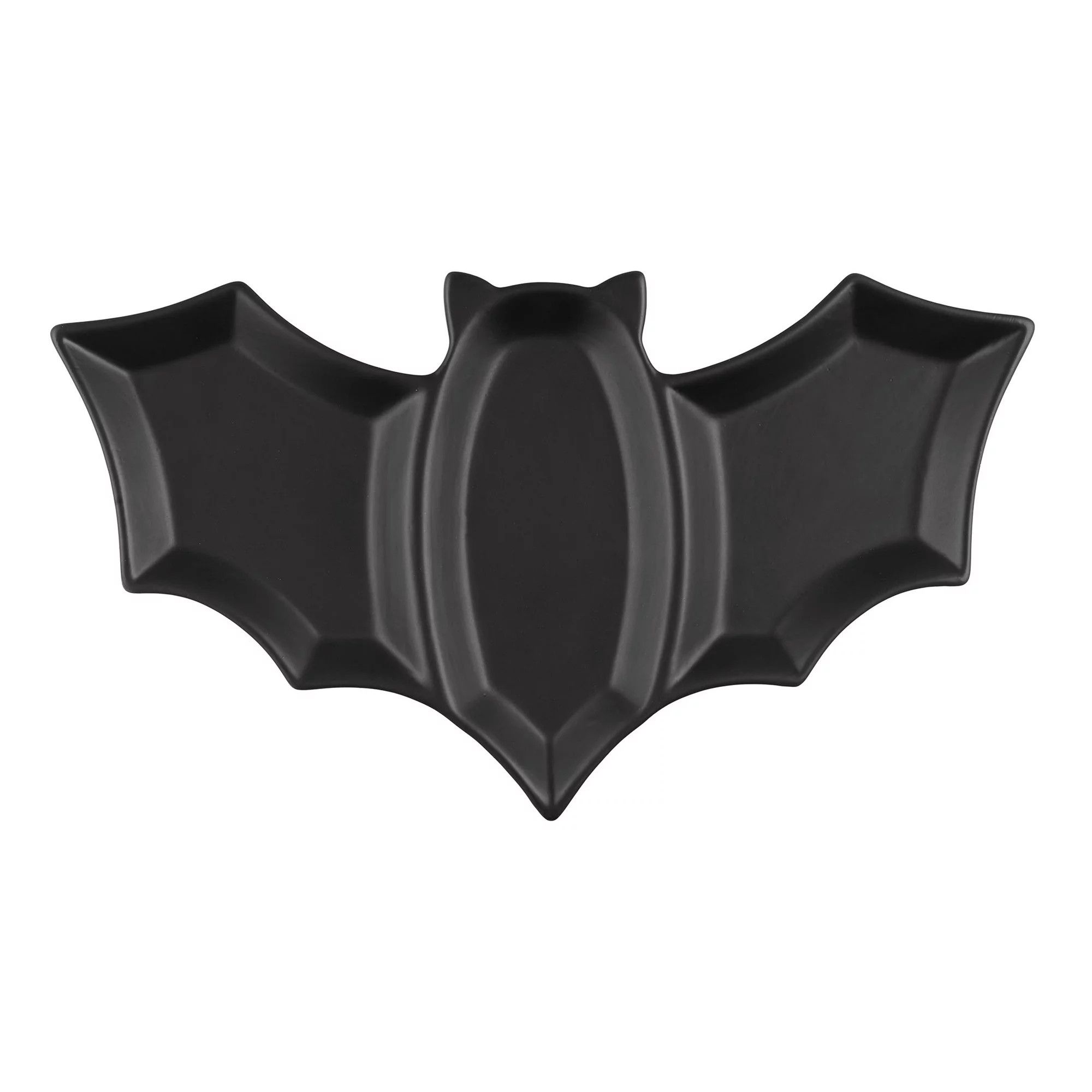 Way to Celebrate 15" Black Bat-Shaped Glazed Ceramic Serving Tray | Walmart (US)