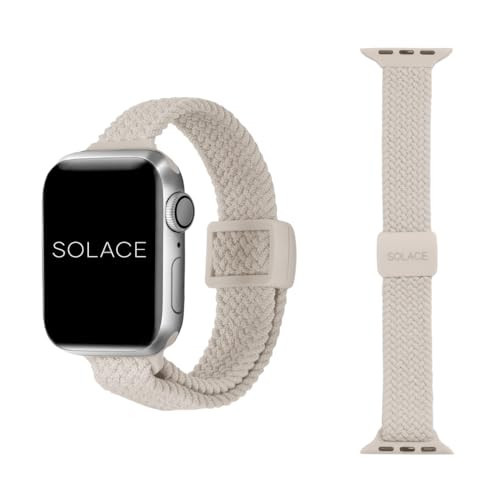Solace Bands Slim Imperium Adapt Adjustable Nylon Braided Watch Band - Compatible w/All Apple Watches - Solace Apple Watch Bands for Women & Men - Smart Watches Band Series 11 10 9 8 7-1 SE - (Sand) | Amazon (US)