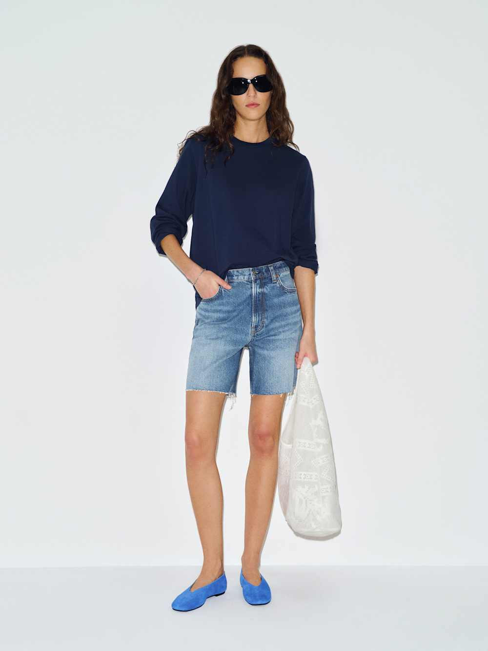 Saige High Rise 4” Jean Shorts | Reformation (Global)