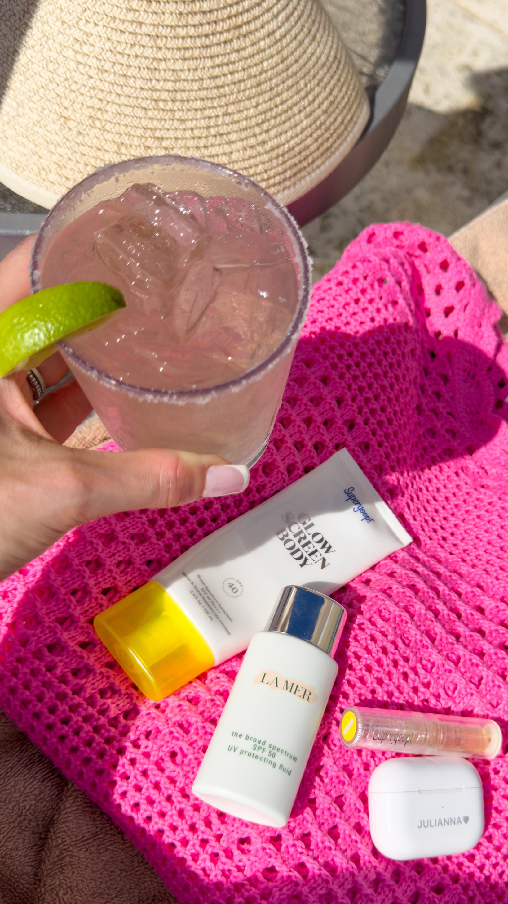 Poolside vacation essentials🧴💫🩷 

#LTKswim #LTKbeauty #LTKtravel