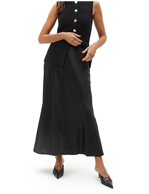 SATIN MIDI SWING SKIRT | David Jones (Australia & New Zealand)