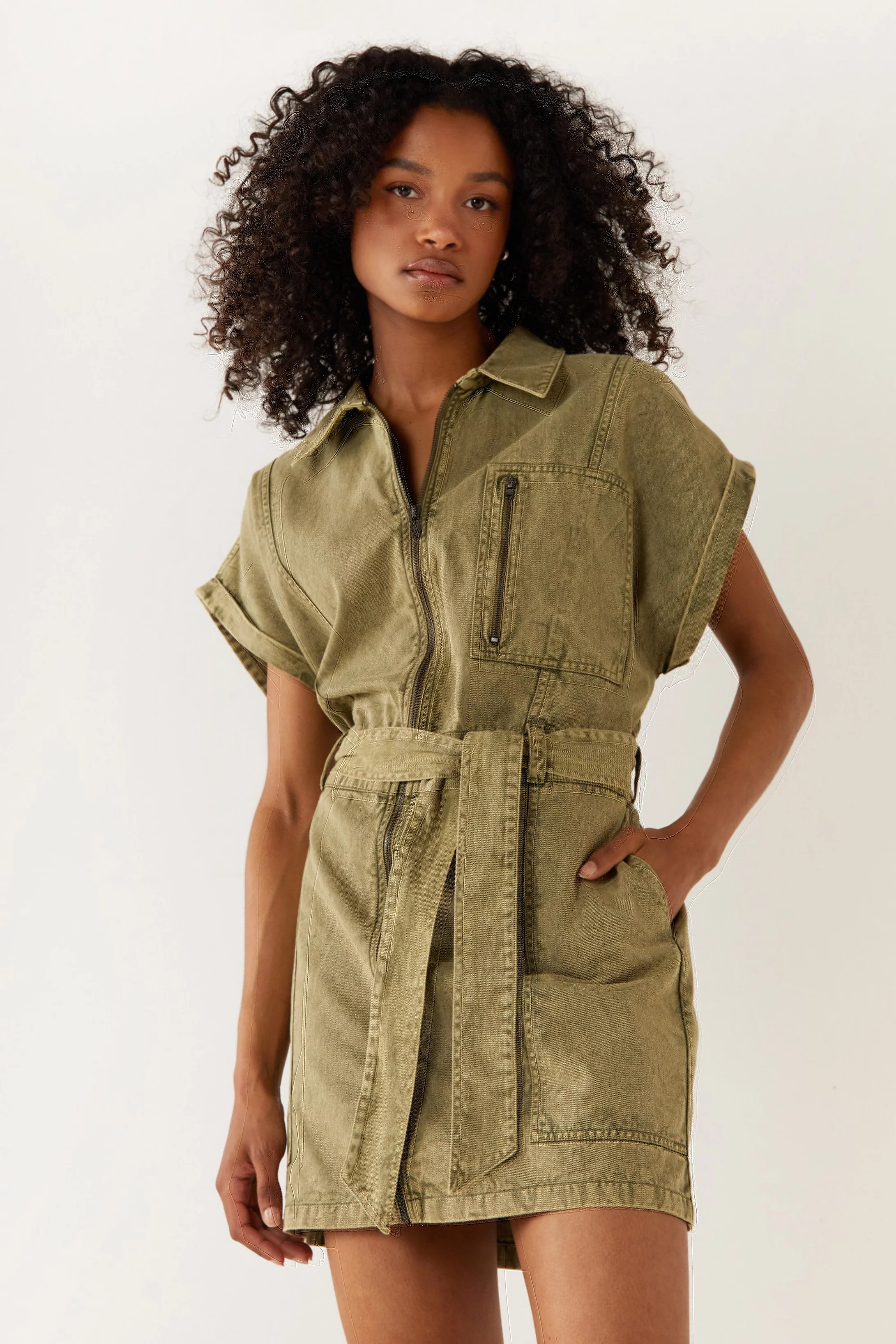Utility Pocket Detail Mini Dress | Warehouse UK & IE