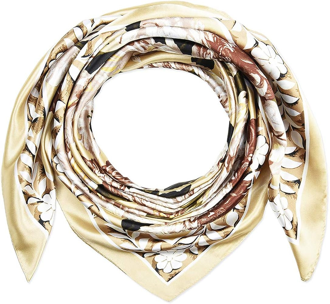 Corciova Square Stain Silk Like Hair Wrapping Scarves Night Sleeping Head Scarf | Amazon (US)