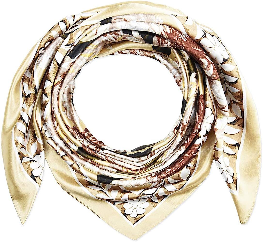 Corciova Square Stain Silk Like Hair Wrapping Scarves Night Sleeping Head Scarf | Amazon (US)