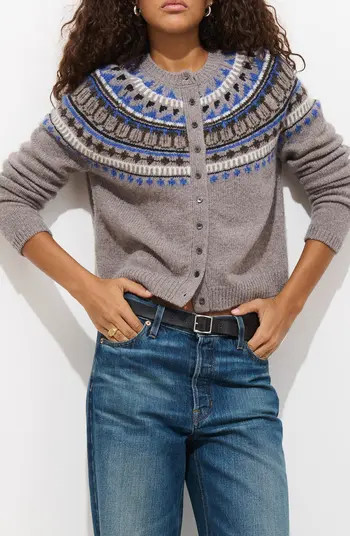 Amina Fair Isle Wool Blend Cardigan | Nordstrom