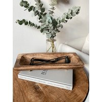 Rectangular Wooden Bowl With Brass Legs | Dinning Room Decor Fall Table | Etsy (US)