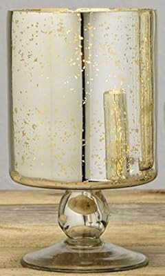 Market Street Medium Mercury Glass Pedestal Pillar and Votive Candle Holder | Amazon (US)