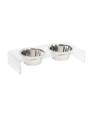 Small 1qt Double Bowl Pet Feeder With Clear Stand | Home | Marshalls | Marshalls