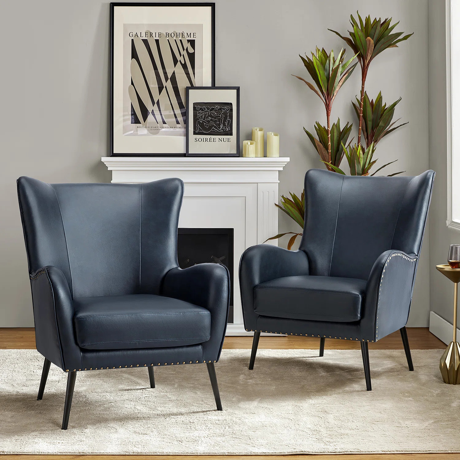 Atalyia 30'' Wide Wing Back Armchair (Set of 2) | Wayfair North America