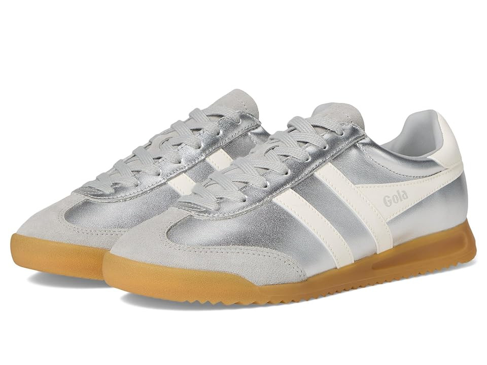 Gola Torpedo Glimmer Women's Walking Shoes Silver/Off White : 8.5 B - Medium, Leather | Zappos