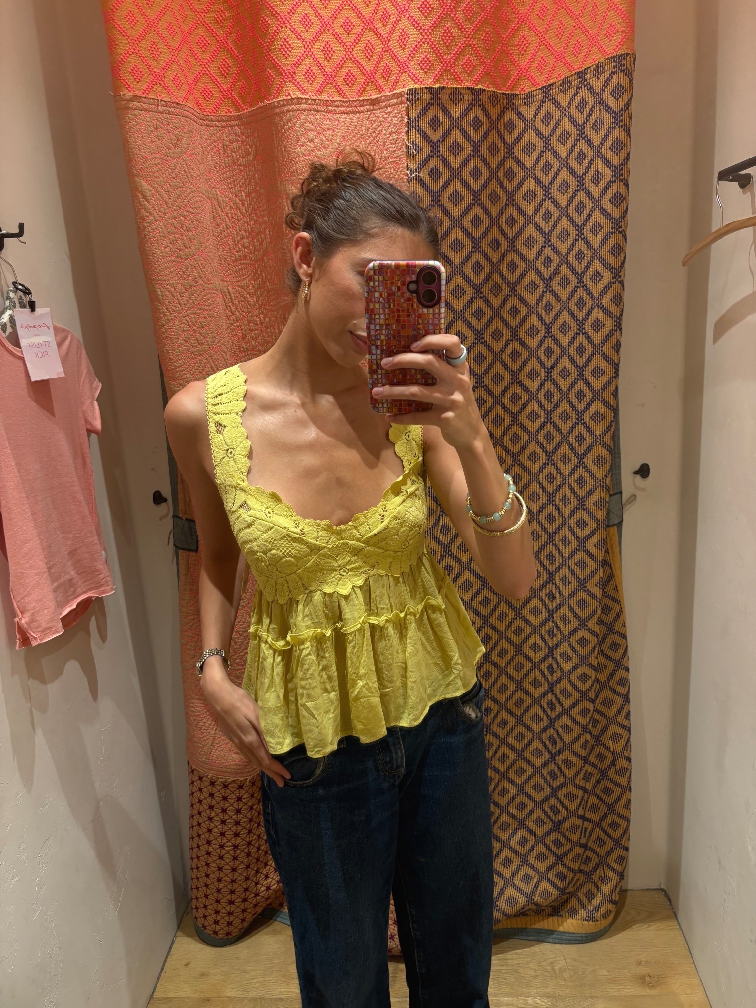 free people cami outfit #freepeople #springoutfit #yellowcami 
