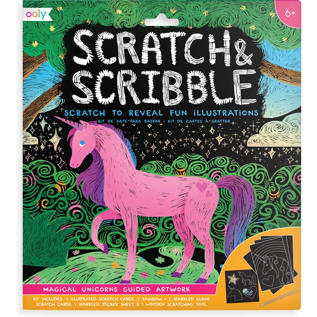 Scratch & Scribble Art Kit, Magical Unicorn (Set of 10) | Maisonette
