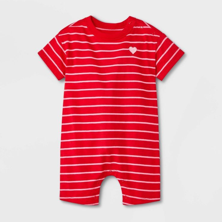 Baby Striped Romper - Cat & Jack™ Red | Target