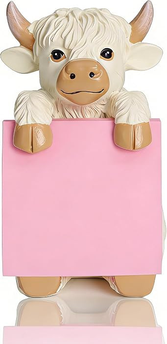 Highland Cow Pop-Up Sticky Note Dispenser for 3 x 3 in Notes, Beige | Amazon (US)