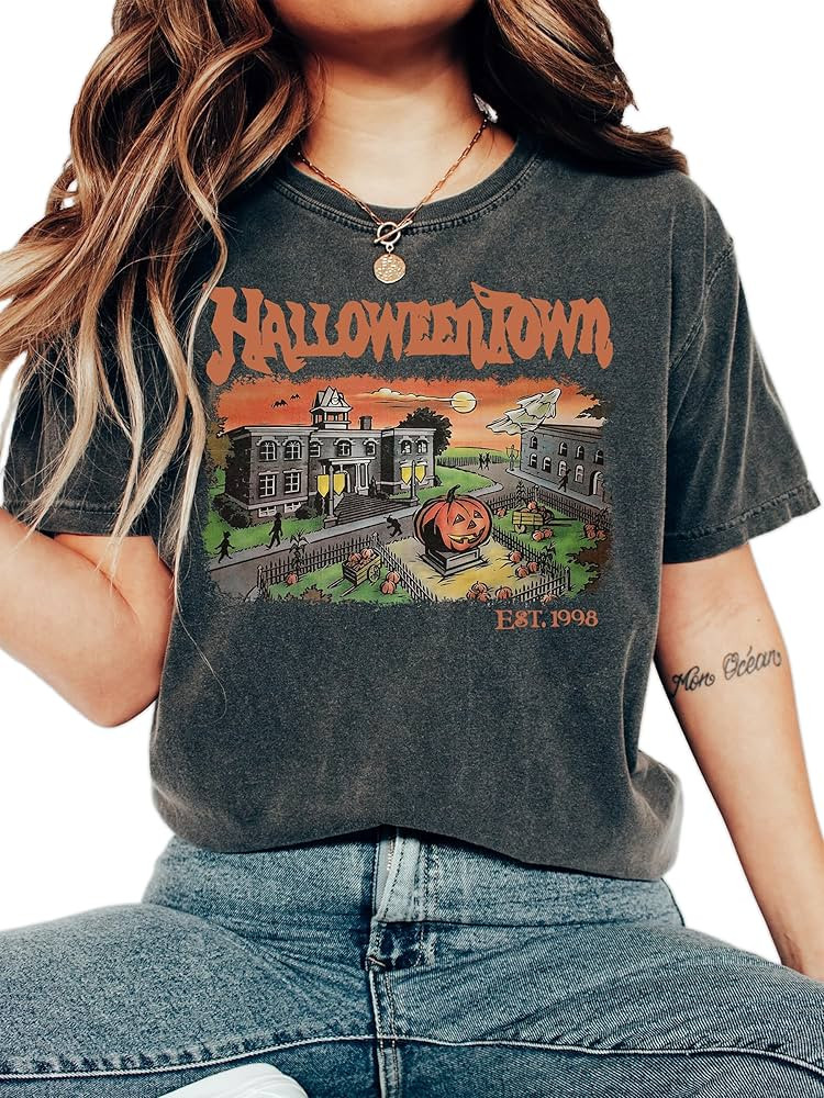 Retro Halloweentown Shirt Comfort Colors Halloweentown University EST 1998 Halloween Town Shirt C... | Amazon (US)