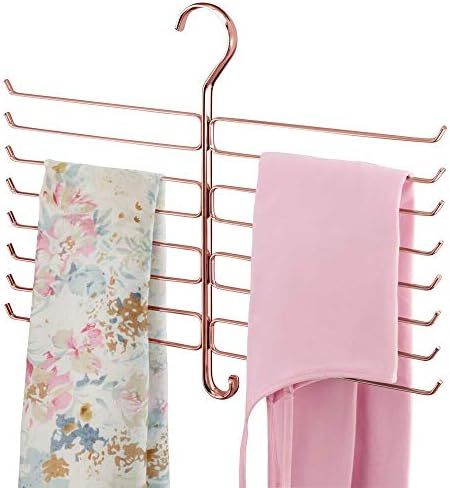 mDesign Metal Closet Rod Hanging Accessory Storage Organizer Rack for Scarves, Ties, Yoga Pants, ... | Amazon (US)