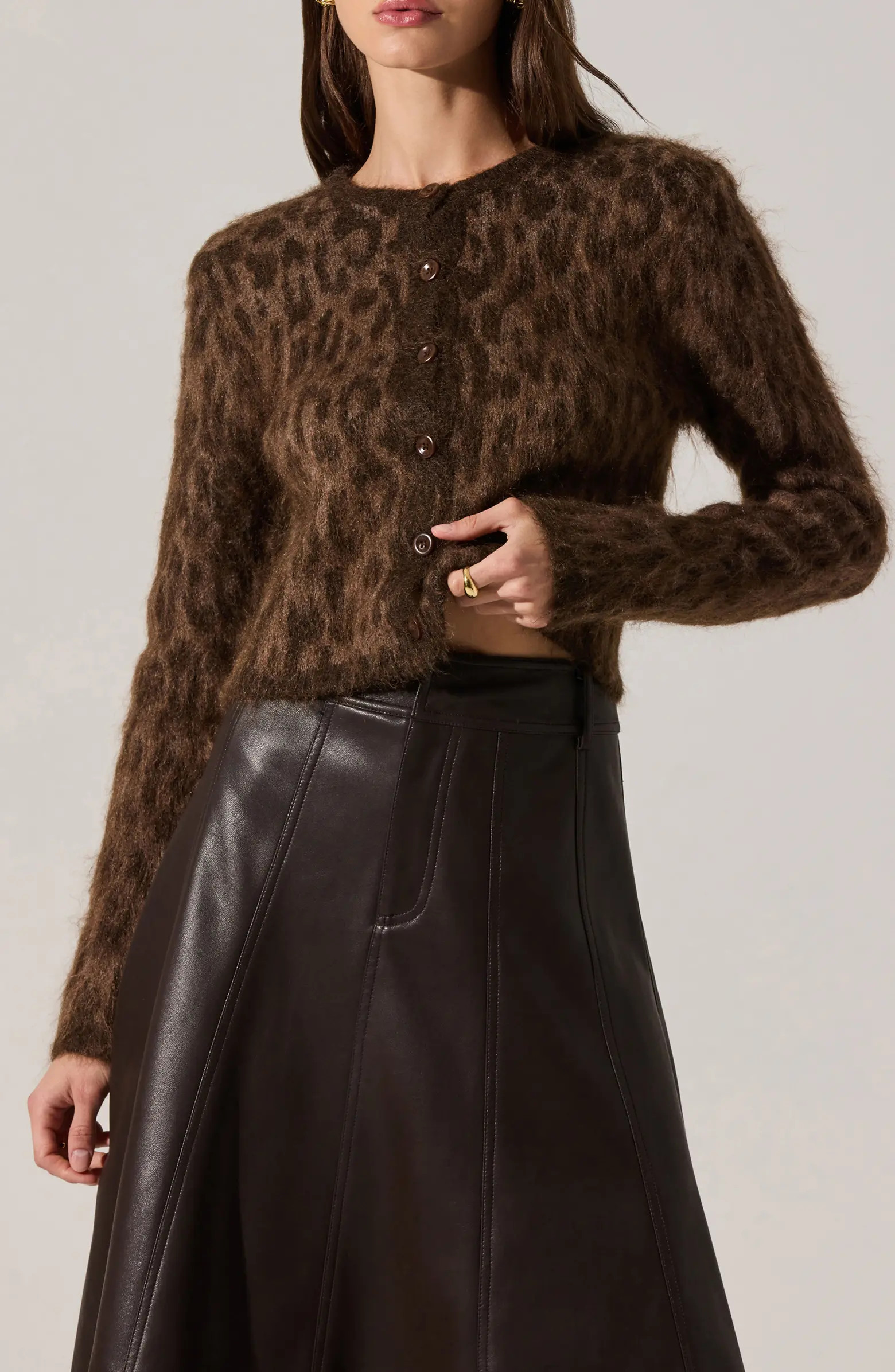 Katria Fuzzy Cheetah Print Cardigan | Nordstrom