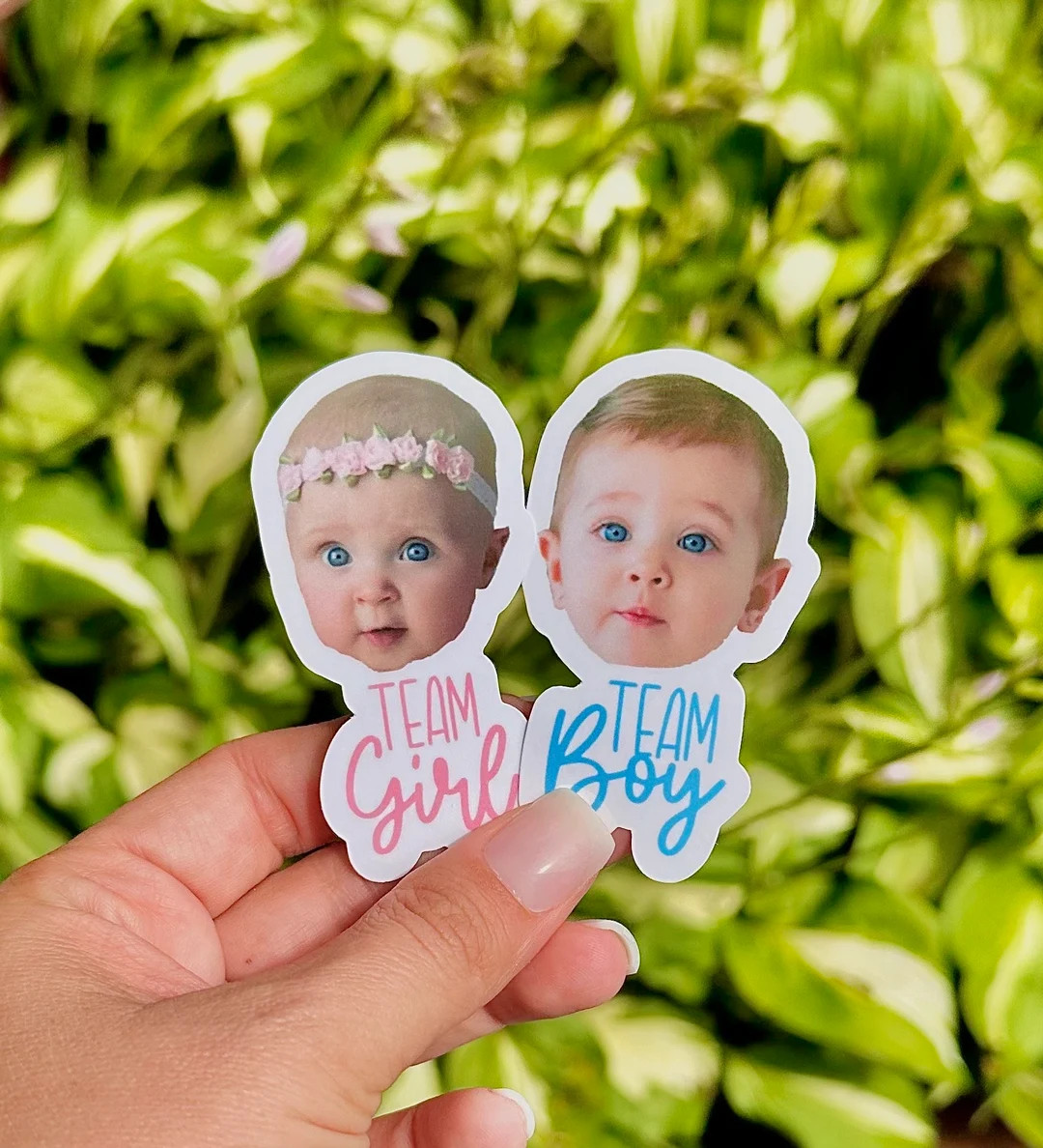 Custom Face Gender Reveal Stickers, Team Boy Team Girl - Etsy | Etsy (US)